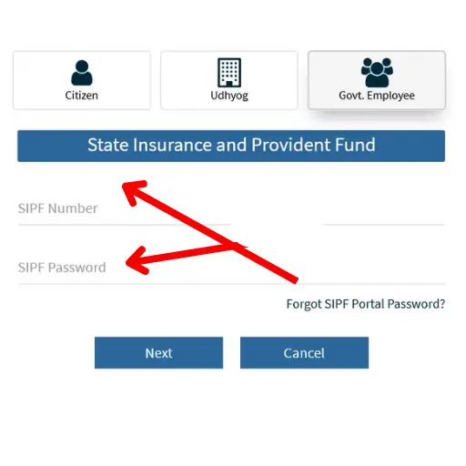 How to Registration SSO ID For Govt Employee With SIPF Account Details With SIPF Number And Password